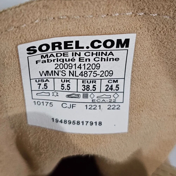 NEW Sorel Hi Line Ankle Boot Womens 7.5 Tan Leather Waterproof Hiking Lug Sole - Picture 12 of 13